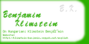 benjamin klimstein business card